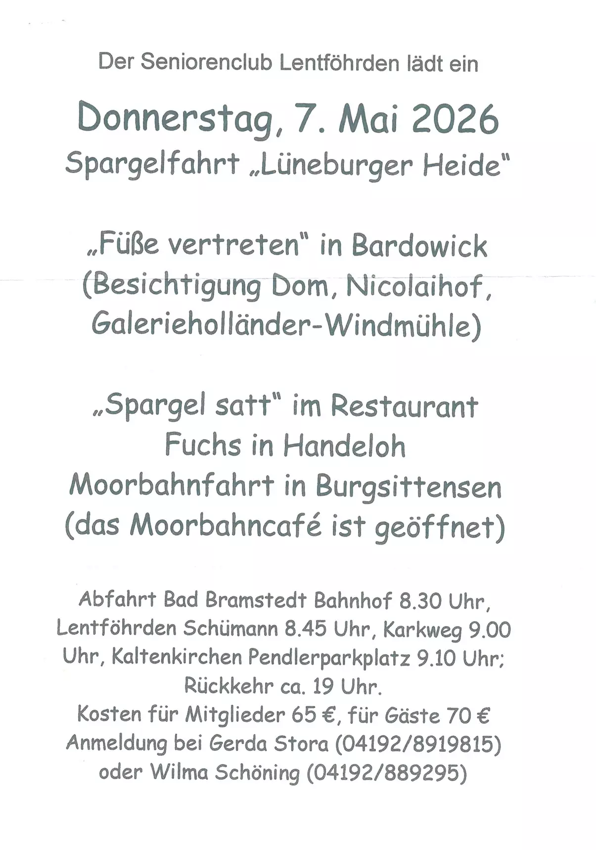 Spargelessen Lentföhrden